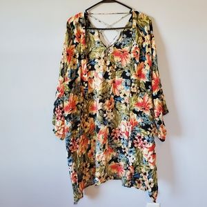 BILLABONG Floral Crisscross Back Kimono Top